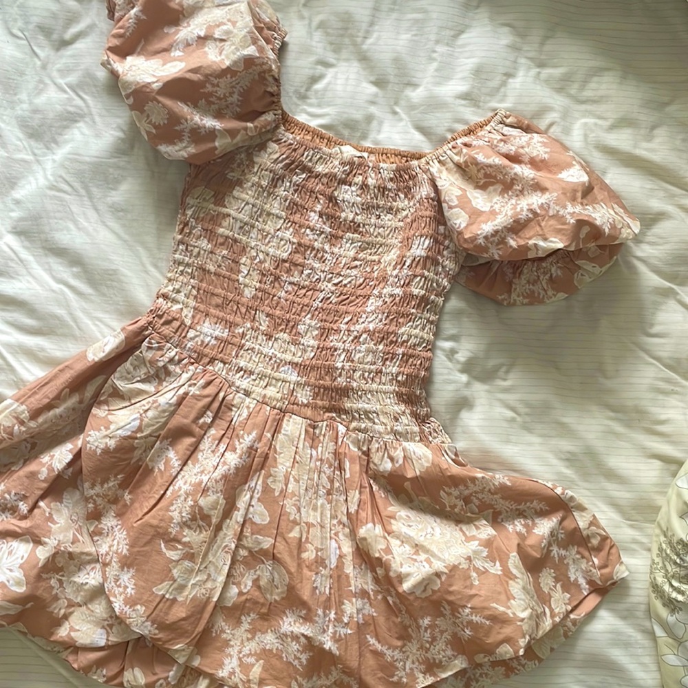 LoveShackFancy Asa Dress in Espresso Foam